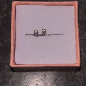 1.5mm CZ Titanium Threadless Earrings